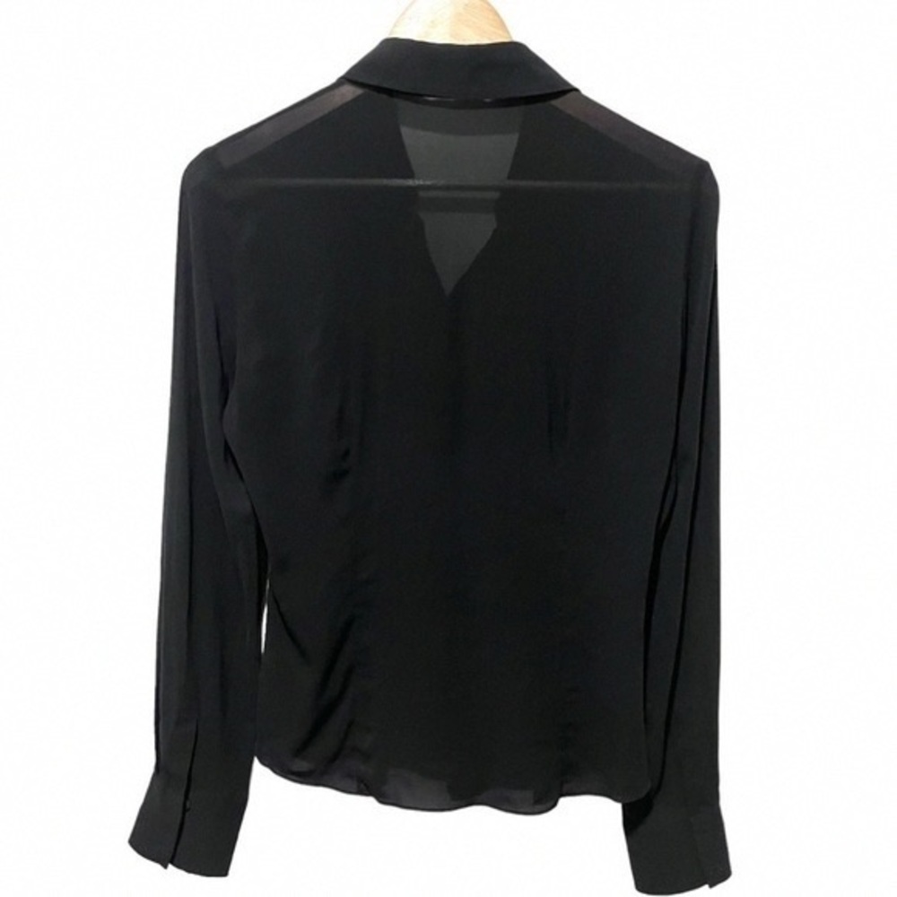 Elie Tahari Sheer Black Blouse